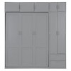 KIGFTSOD Queen Size Wall Murphy Bed with Top Cabinet,Shelves and Wardrobe, Space Saving Foldable Bed - 3 of 4