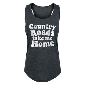 Women's - Instant Message - Country Roads Take Me Home Graphic Racerback Tank - 1 of 4