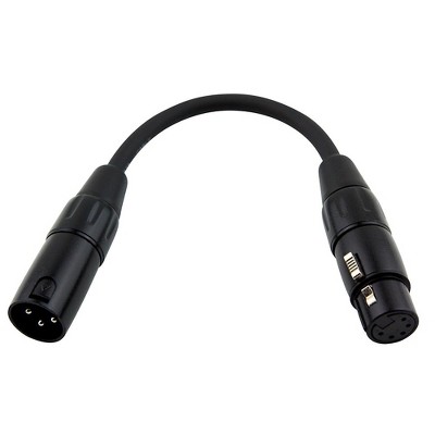 Pig Hog Lighting Cable DMX Adapter 5-pin(F) to 3-pin(M) XLR 6 in.