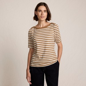 Lands' End Women's Elbow Sleeve Supima Cotton Boatneck T-Shirt - 1 of 4