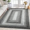 Indoor Modern Imitation Weaving Textured Area Rugs for Bedroom Living Room Abstract Easy Care Washable Soft Low Pile Non Slip Carpet - 2 of 4