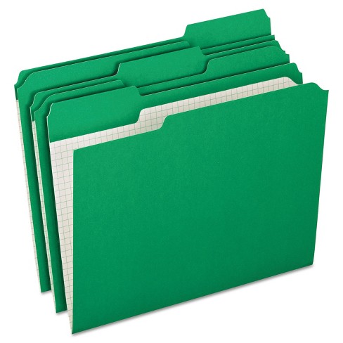 Pendaflex Reinforced Top Tab File Folders 1/3 Cut Letter Green 100