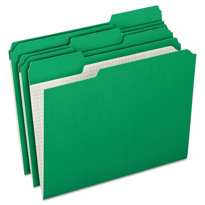 Pendaflex Reinforced Top Tab File Folders 1/3 Cut Letter Green 100/Box R15213BGR, 1 of 3