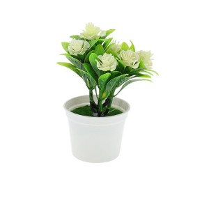 Unique Bargains Artificial Plants Leaf with Curled Rose Plastic 4.72"x4.72"x6.30" 1 Pcs - 1 of 4