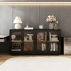 BAOURE Modern Black Storage Cabinet with Acrylic Doors Gold Handles for Living Room, Dining Room, Study Adjustable Shelf, Anti-Tip Design - 3 of 4