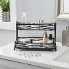 Two Tier Large Vanity Tower Matte Black - Home Details: Steel Bathroom Countertop Perfume Storage - image 3 of 3