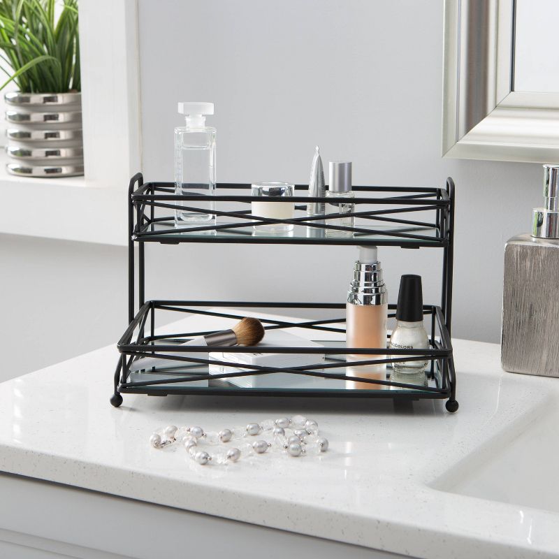 Two Tier Large Vanity Tower Matte Black - Home Details, 4 of 5