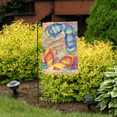Colorful Summer Fun Outdoor Garden Flag 18x12.5