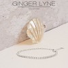 Paperclip Chain Half CZ Tennis Bracelet for Women Adjustable to 7.5" Sterling Silver Ginger Lyne Collection - 2 of 4