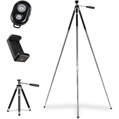 KODAK PhotoGear 42” Tripod | 8-Section Aluminum Stainless Steel Tripod w/Bluetooth Remote, Telescoping Leg-Lock Height Adjustment, 360° Ball Head, Rubber Feet, Smartphone Adapter E-Guide & Carry Case