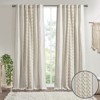 DSVIMOY Curtain Panels, Cotton Printed Curtain Panel with Chenille Stripe and Lining for Living Room, Bedroom, White&Navy, 95"*50"*0.13" - 4 of 4