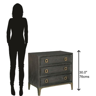 Edgewater Brown Transitional 3-Drawer Nightstand