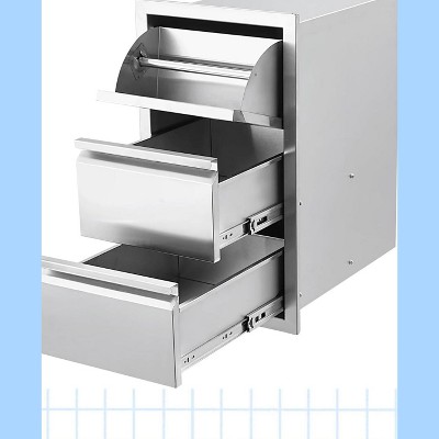 Garvee Stainless Steel BBQ Drawer for Outdoor Kitchen - 30" W x 23" D x 10" H, Weather-Resistant Flush Mount with Silent Operation