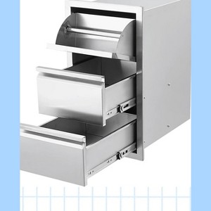 Garvee Stainless Steel BBQ Drawer for Outdoor Kitchen - 30" W x 23" D x 10" H, Weather-Resistant Flush Mount with Silent Operation - 1 of 4