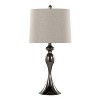 LumiSource (Set of 2) Ashland 27" Contemporary Metal Table Lamps Gun Metal with Light Gray Textured Slub Linen Shade from Grandview Gallery - 2 of 4