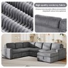 U-Shaped Modular Sofa with Storage Lounge Chair, 6-Seater Oversized Sofa with USB Interface - ModernLuxe - 3 of 4
