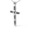 Haus of Brilliance Silver 1.0 Cttw Black and White Diamond Alternating Cross Pendant Necklace - 3 of 4