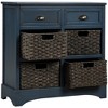 Rustic Storage Cabinet with Two Drawers and Four Classic Rattan Basket - 4 of 4