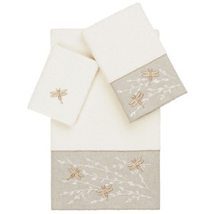Linum Home Textiles 100% Turkish Cotton BRAELYN Embellished Towel Set - 1 of 4