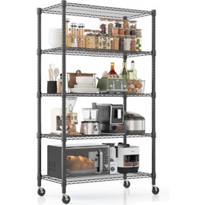 Homdox 5-Tier Heavy Duty Wire Storage Rack with Wheels 36"W x 18"D x 82"H, 2000LBS Adjustable Metal Shelves for Kitchen Garage Pantry - 1 of 4