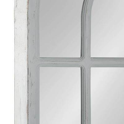 Boldmere 42" Gray and White Wood Windowpane Mirror