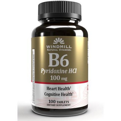Windmill Vitamin B-6, 100 mg Tablets - 100 Ct