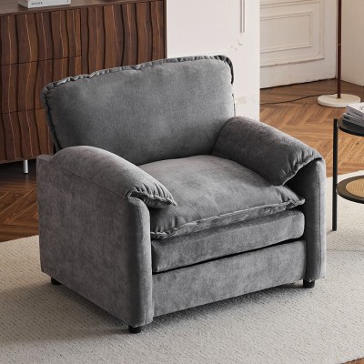 KTMBDW Accent Chairs for Living Room Chairs Reading Chair Mid Century Modern Chair Soft Chenille Sofa Chair Upholstered Arm Chair