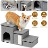 phiestina 4-in-1 Dog Stairs for Bed and Couch, Foldable Pet Stairs with Storage, Cat Scratcher, Holds Up to 180LBS, Grey - 4 of 4