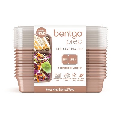 Bentgo Prep 2-Compartment Container - Rose Gold - 10pk