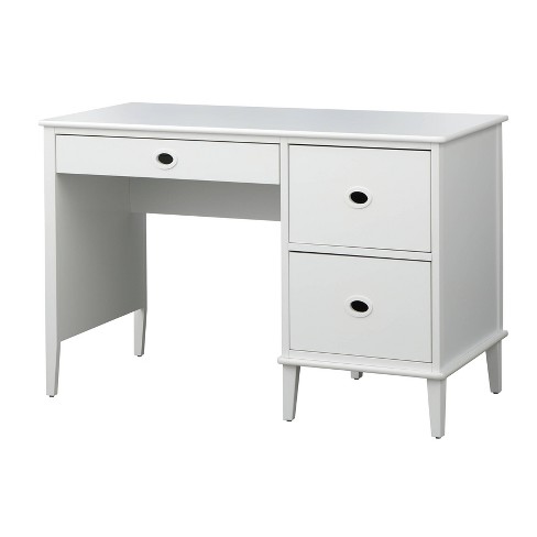 target white desk with drawers