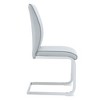 SEVOBAL Dining Chairs Set of 4 High Resilience Luxury PU Material Simple Arch Chair with Arched Metal Silver Leg, Gray, 17.3"*21.6"*39" - 4 of 4
