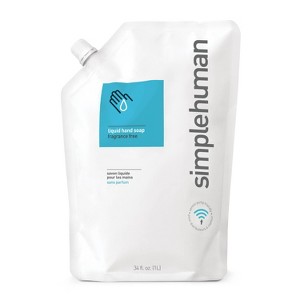 simplehuman 34fl oz Hand Soap Liquid Refill Pouch Fragrance Free - 1 of 4