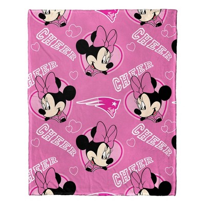 NFL New England Patriots Minnie Silk Touch Throw Blanket and Hugger