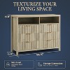 Coucheta Farmhouse 6 Drawers & 2 Shelves - Rustic Wood Chest of Drawers with Fluted Doors, 47" Wide Storage for Bedroom & Living Room - 3 of 4