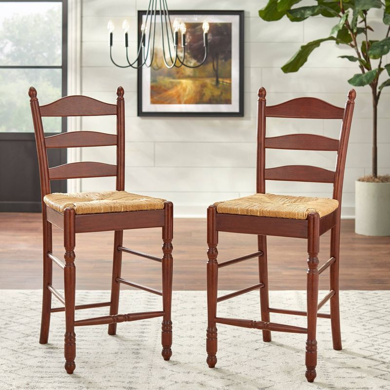 Set of 2 24" Ladder Back Counter Height Barstools - Buylateral, 3 of 6