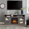 NAYSAYE Indoor Fireplace TV Stand Console with Realistic Flame and Spacious Storage for Living Room, Black, 60"*15.75"*29" - 2 of 4