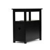 DOMETOUR End Table with Charging Station, Narrow Sofa Side Table, Wooden Nightstand for Bedroom Living Room, Black - 3 of 4