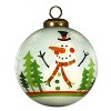 HomeRoots Festive Glitter Snowman Hand Painted Mouth Blown Glass Ornament - 3 of 4