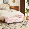 NicBex Storage Ottoman Bench for Bedroom,Velvet Storage Bench with Armrests and Solid Wood Frame,Ottoman for Living Room,Bedroom,Entryway - 2 of 4