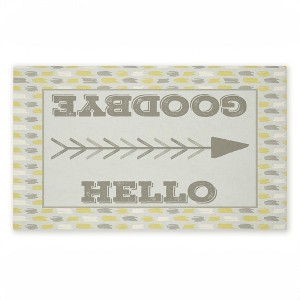 Stupell Industries Hello & Goodbye with Arrow Printed Outdoor Door Mat, design by Arrolynn Weiderhold, 18"x30" - 1 of 4