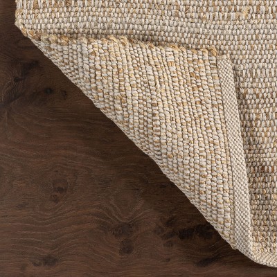Handwoven Natural Jute and Cotton Blend Runner Rug