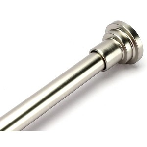 Home Mart Goods Metal Shower Curtain Tension Rod Rust Resistant Non-Slip Brushed Nickel - 42"-72" - 1 of 3
