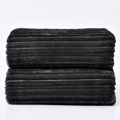 Attop Fleece Blanket King Size – 3D Ribbed Jacquard Soft and Warm Decorative Fuzzy Blankets – Cozy, Fluffy