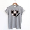 Simply Sage Market Women's Checkered Heart Black Short Sleeve Garment Dyed Tee - 2 of 4