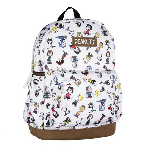 Peanuts Snoopy Charlie Brown Pigpen Linus Cute School Travel Backpack White