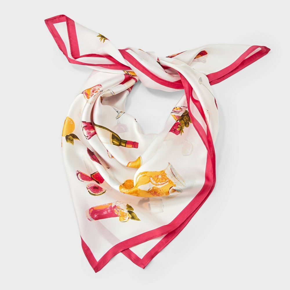 Shiny Square Scarf Food & Drink Print - A New Day™ Multicolor