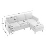 SKRAN Small Sofa 3 Seats Sofas with Storage Chaise , L-Shaped Couch for small space Living Room, Bedroom Office,Dark Gray - 3 of 4