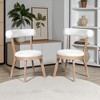 Mshliw Set of 2 Modern Upholstered Dining Chairs, Solid Rubberwood Frame with Padded Fabric Seat & Curved Backrest - 4 of 4