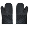Home Mart Goods Black Heat Resistant Thick Soft Quilted Lining Kitchen Oven Glove Mitts With Silicone Treatment - 3 of 4
