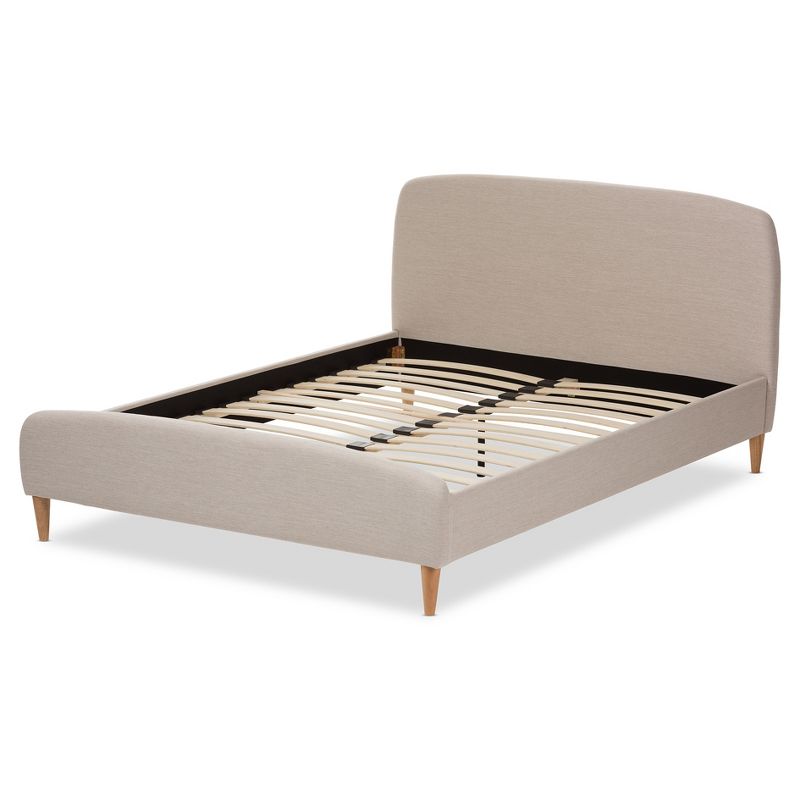 Mia Mid - Century Fabric Upholstered Platform Bed - Baxton Studio, 4 of 6